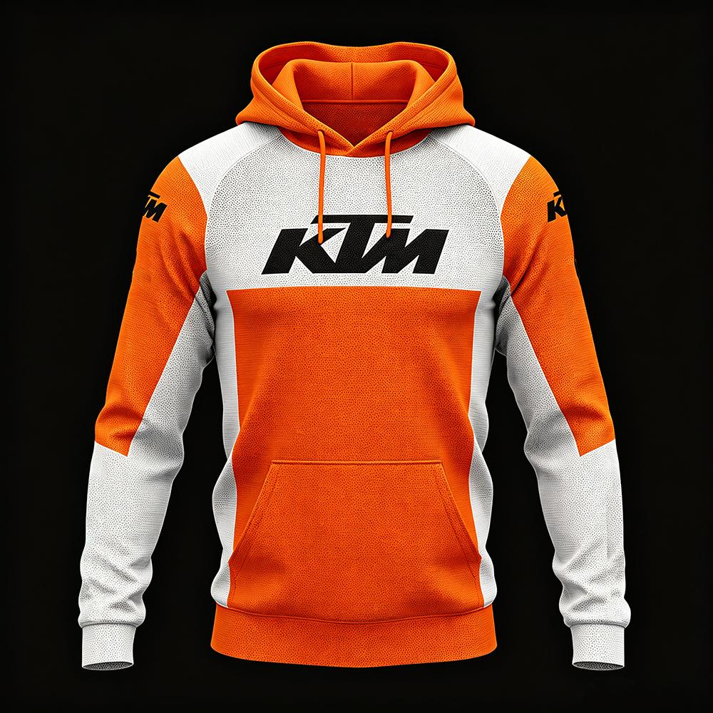 KTM Худи в гоночном стиле для мужчин и женщин, мотоциклетный стритвир, оверсайз, с черным и оранжевым принтом, худи-пуловер