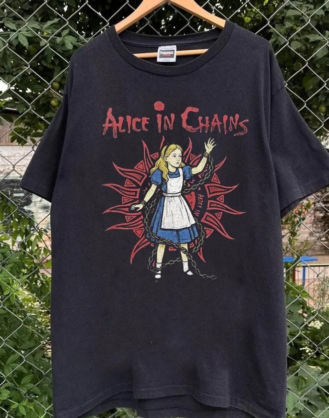 Alice In Chains vtg unisex black short sleeve S-5XL QT7781