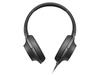 Sony Наушники на съемном пульте ДУ и микрофоне угольно-черные B h.ear MDR-100A Совместимые с высоким разрешением, герметичные, складные,