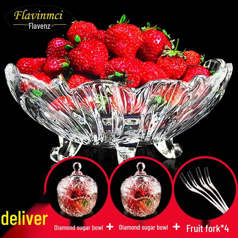 Fulaiwenzi Nordic Style Crystal Glass Fruit & Candy Dish