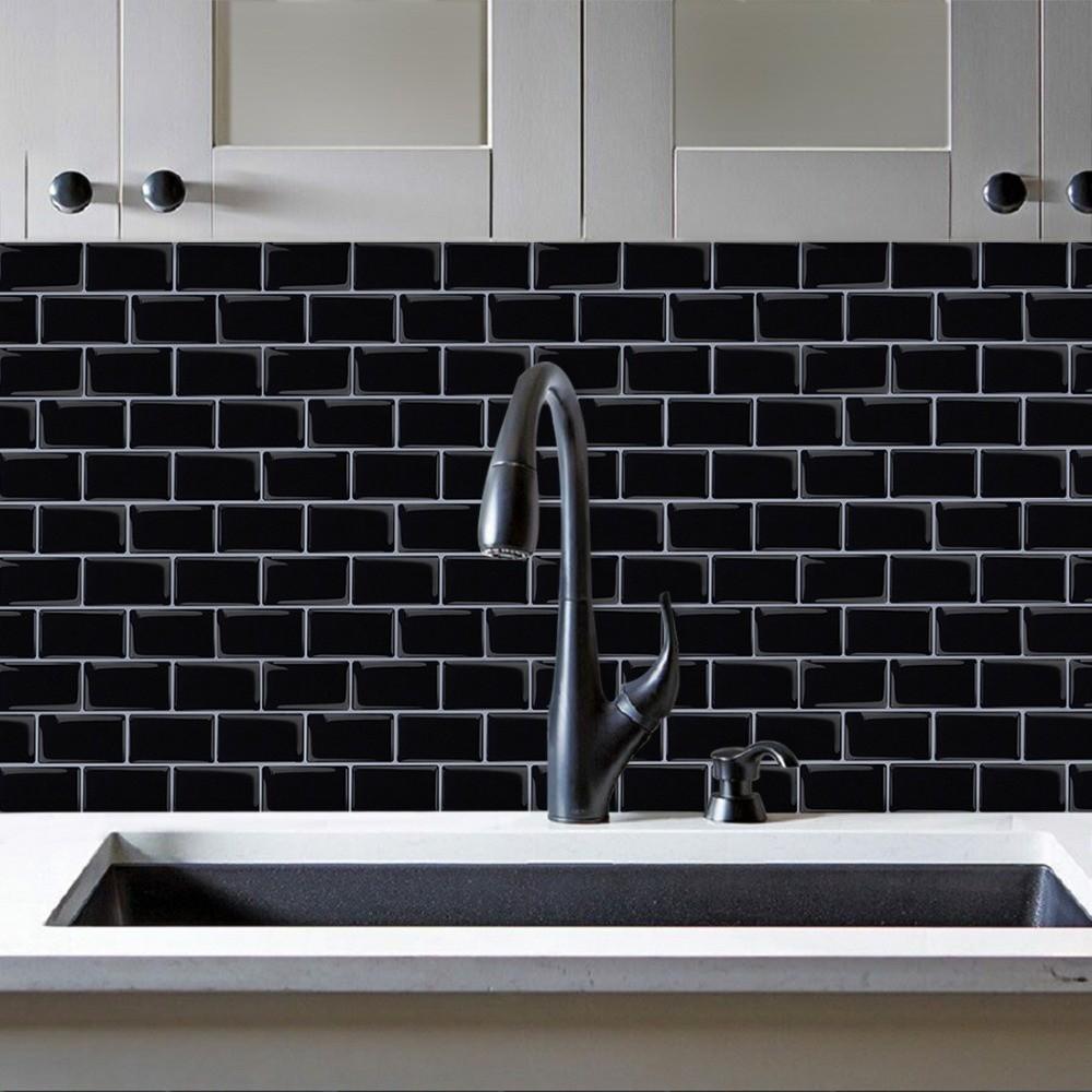 2 шт. Самоклеящиеся кухонные обои Однотонные Маслостойкие Наклейки для плитки в ванной комнате Утолщенные Водонепроницаемые Наклейки для украшения стен