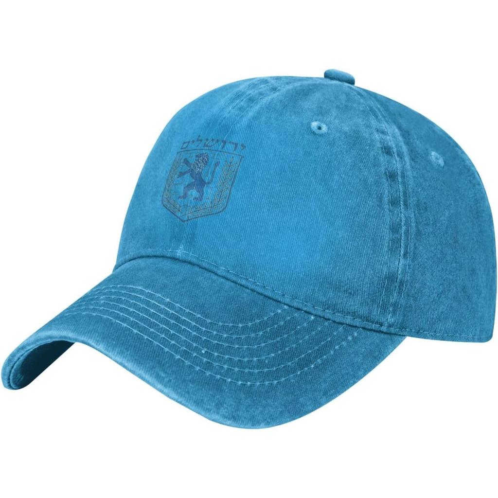 Jerusalem Lion Emblem Washed Baseball Cap Cotton Adjustable Low Profile Casual Dad Hat
