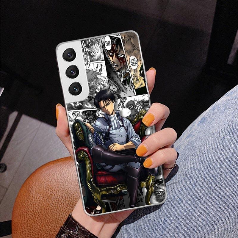 Attack Anime Phone Case For Samsung Galaxy S24 S25 Edge S26 Ultra S23 S22 S21 Plus S20 FE + Personalized Print Cover Galaxy S24