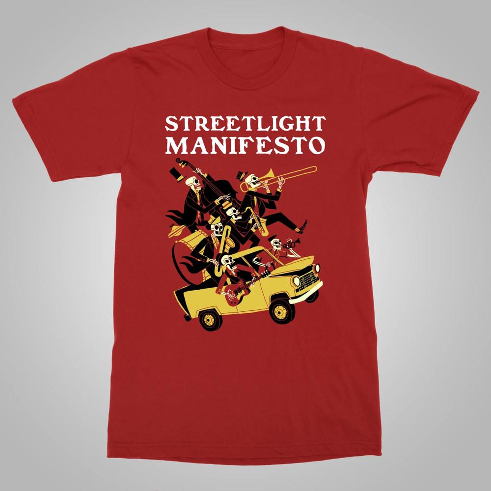 Streetlight Manifesto Скелет Группа Красный Хлопок Размер S-5XL Унисекс Футболка
