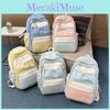 Trendy Backpack Nylon For Girls With Letter Print And Color Design Blocking