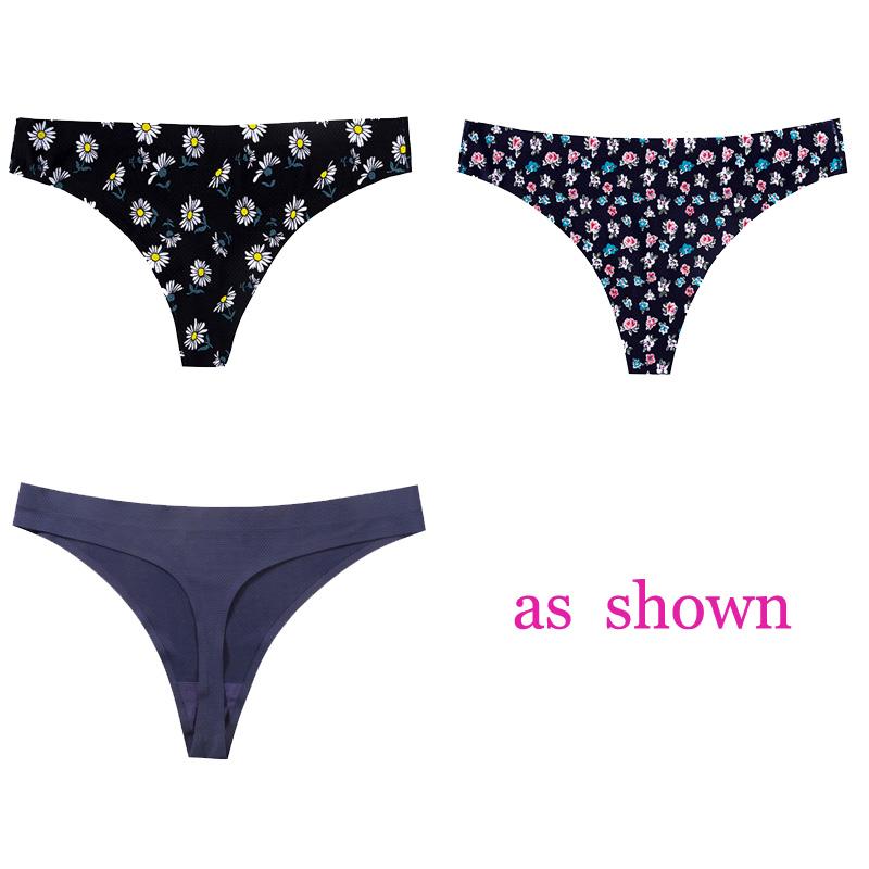 CINOON 3 шт./лот, женское сексуальное нижнее белье с цветами, соблазнительные трусики с низкой талией, стринги, дышащее нижнее белье без следов, стринги, нижнее белье