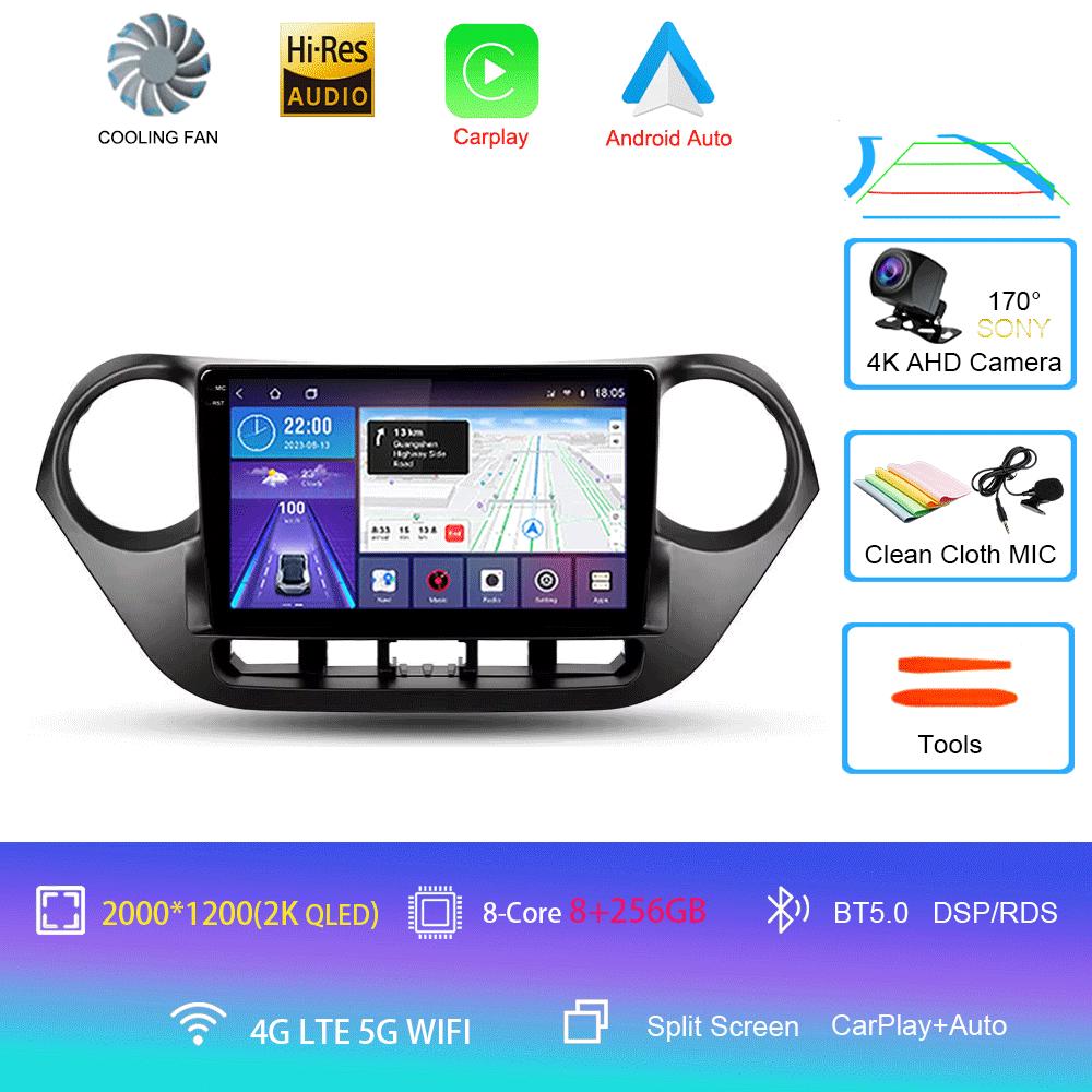 Автомобильный радиоприемник Android 14 Carplay Auto Multimedia Player для Hyundai I10 2013 - 2018 Навигация Авторадио GPS Стерео 2din Головное устройство