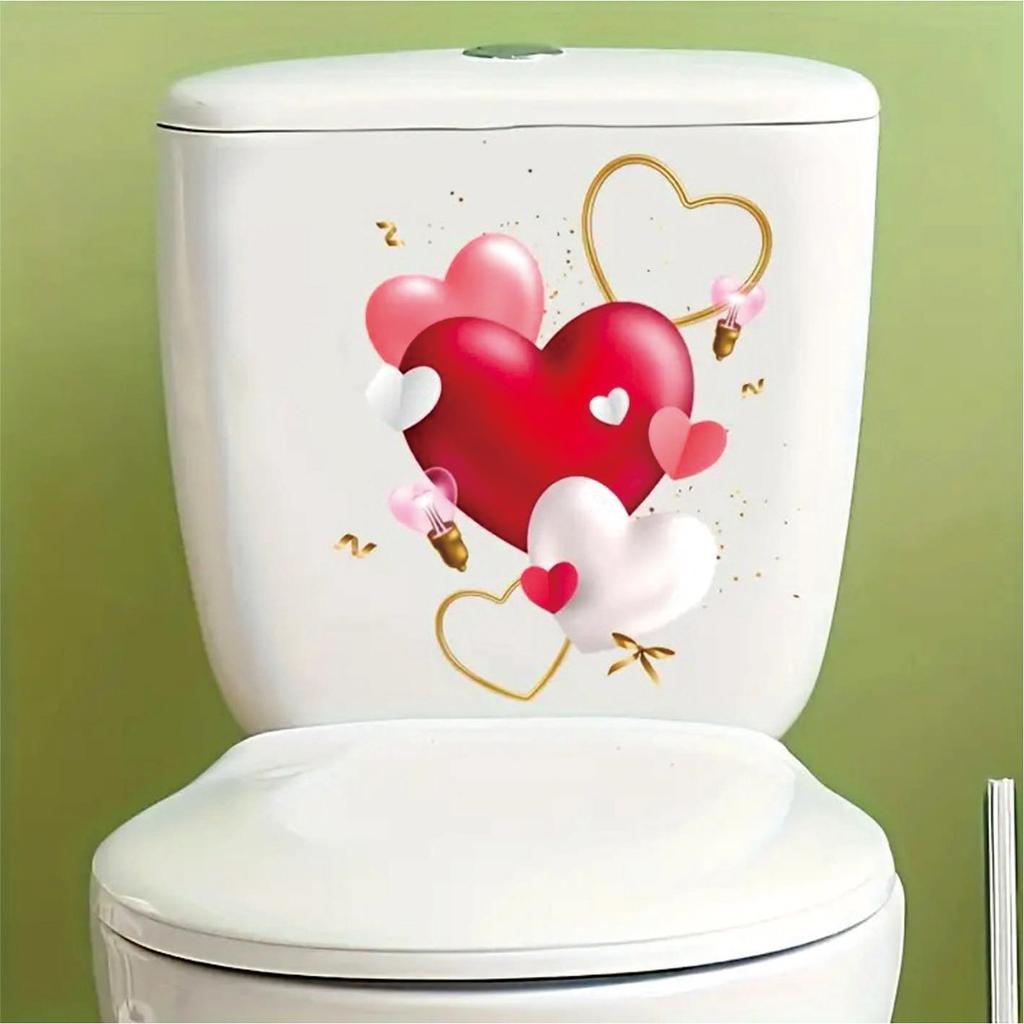 1pc Beautiful Lotus Butterfly Toilet Sticker Bathroom Toilet Cover Decorative Sticker Waterproof Self Adhesive