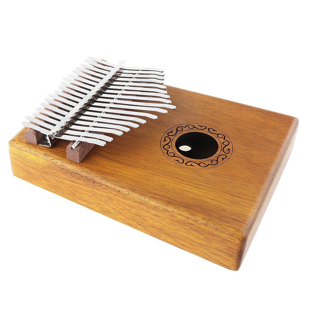 17 Key Kalimba Single Board Wood Thumb Piano Mbira Natural Mini Keyboard Instrument