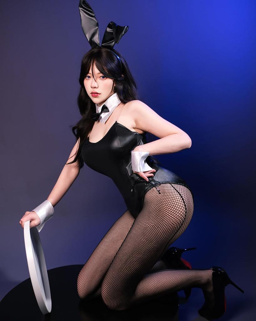 Bunny Girl Available In 6 Sexy Beautiful Bunny Open Faux Leather Bunny Costume with Rabbit Ears 7 Piece [Kamizu Ryohin] Cosplay, Sizes, & Cute, Legs,