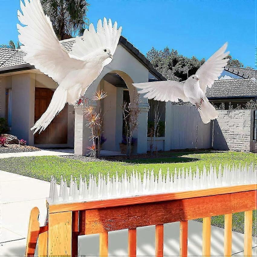 Plastic Pigeon Spikes 5 Meter 3 Rows Bird Repellent for Balcony Fences Roof Pack of 12
