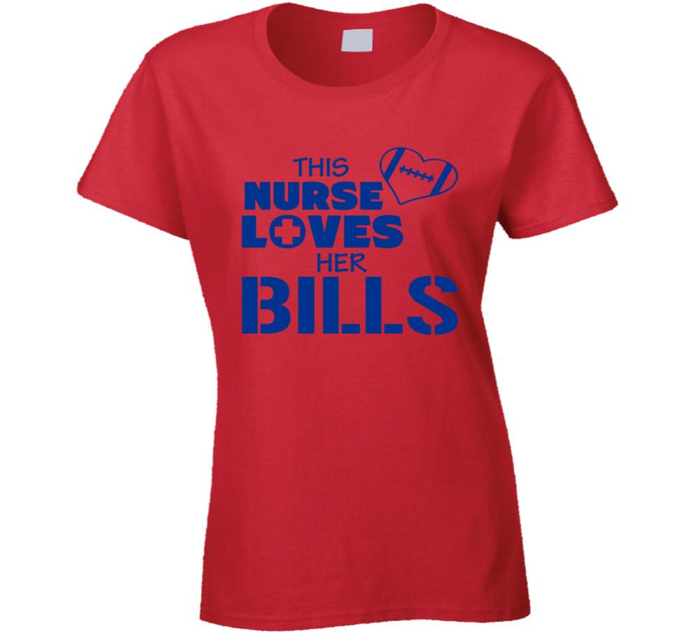 Этот Медбрат/Медсестра Любит Футбол Buffalo Bills Футболка Мужские Женские Футболки Топ - Цвета Команды Buffalo Bills