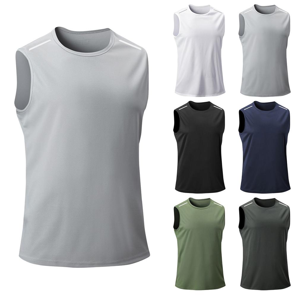 Men's Summer Sports Vest Sleeveless Loose T-shirt Thin Quick-drying Fitness Vest