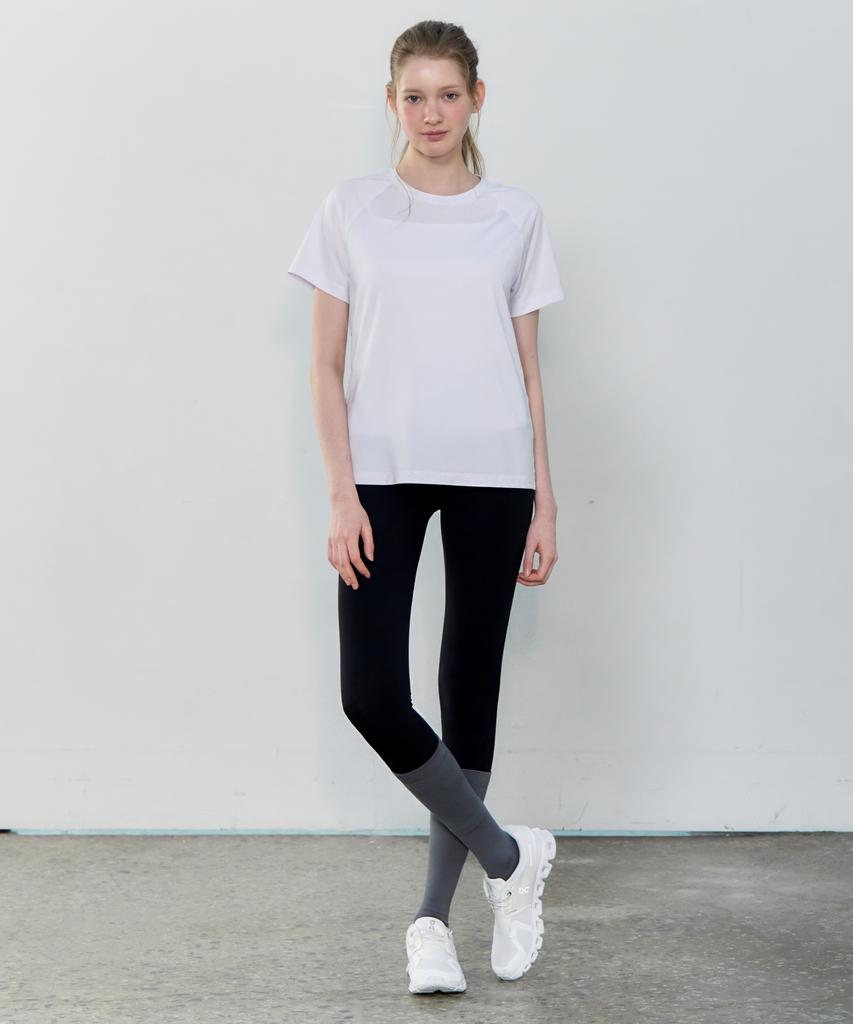 BASIC HOUSE Women'S Cool Breeze Raglan Round Short Sleeve T-Shirt White Lzts3223 (Type B)