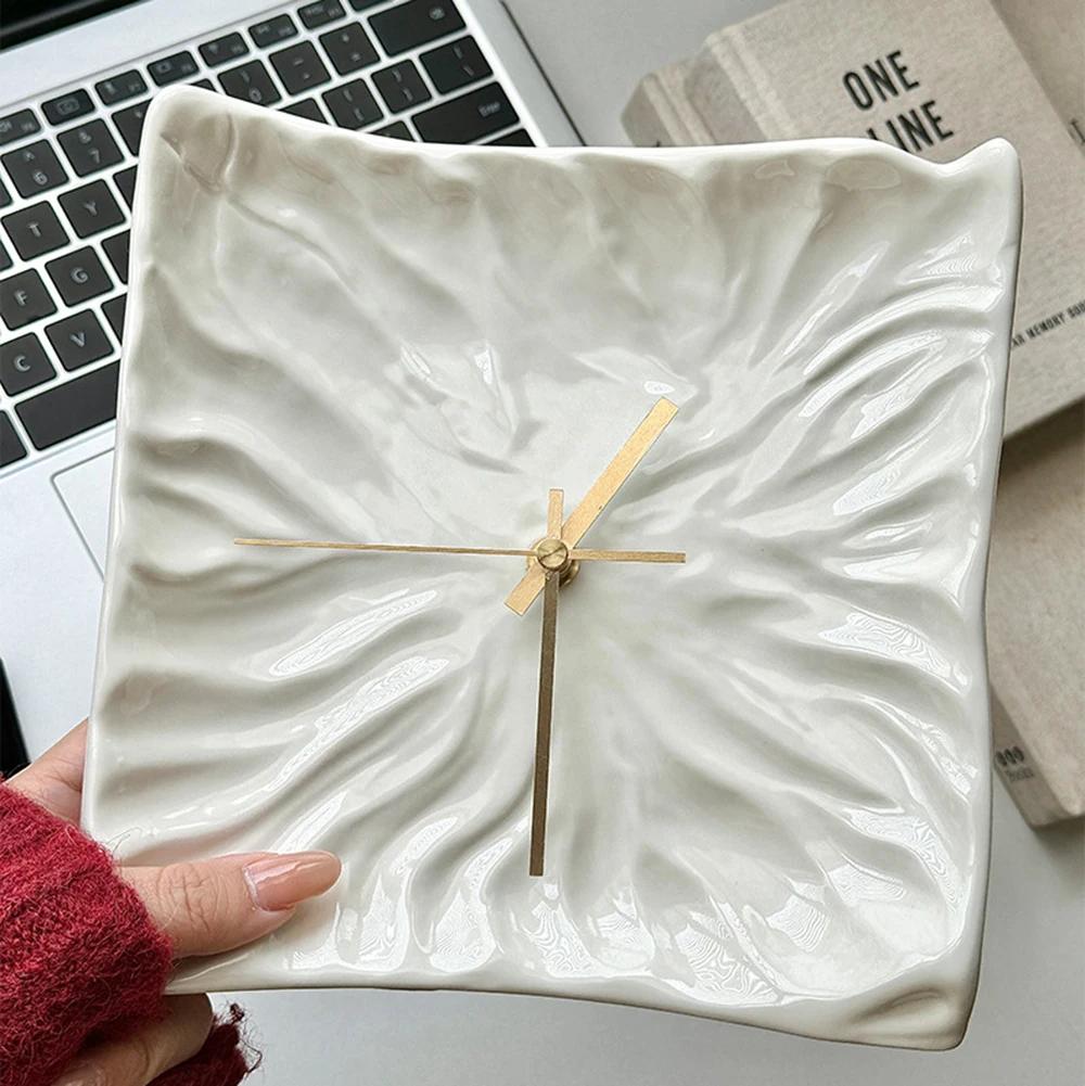 Часы Светлой Роскоши Керамические Ремесленные Украшения Нордический Стиль Складные Часы Настенные Часы Нишевое Художественное Креативное Украшение Подарок для Друга