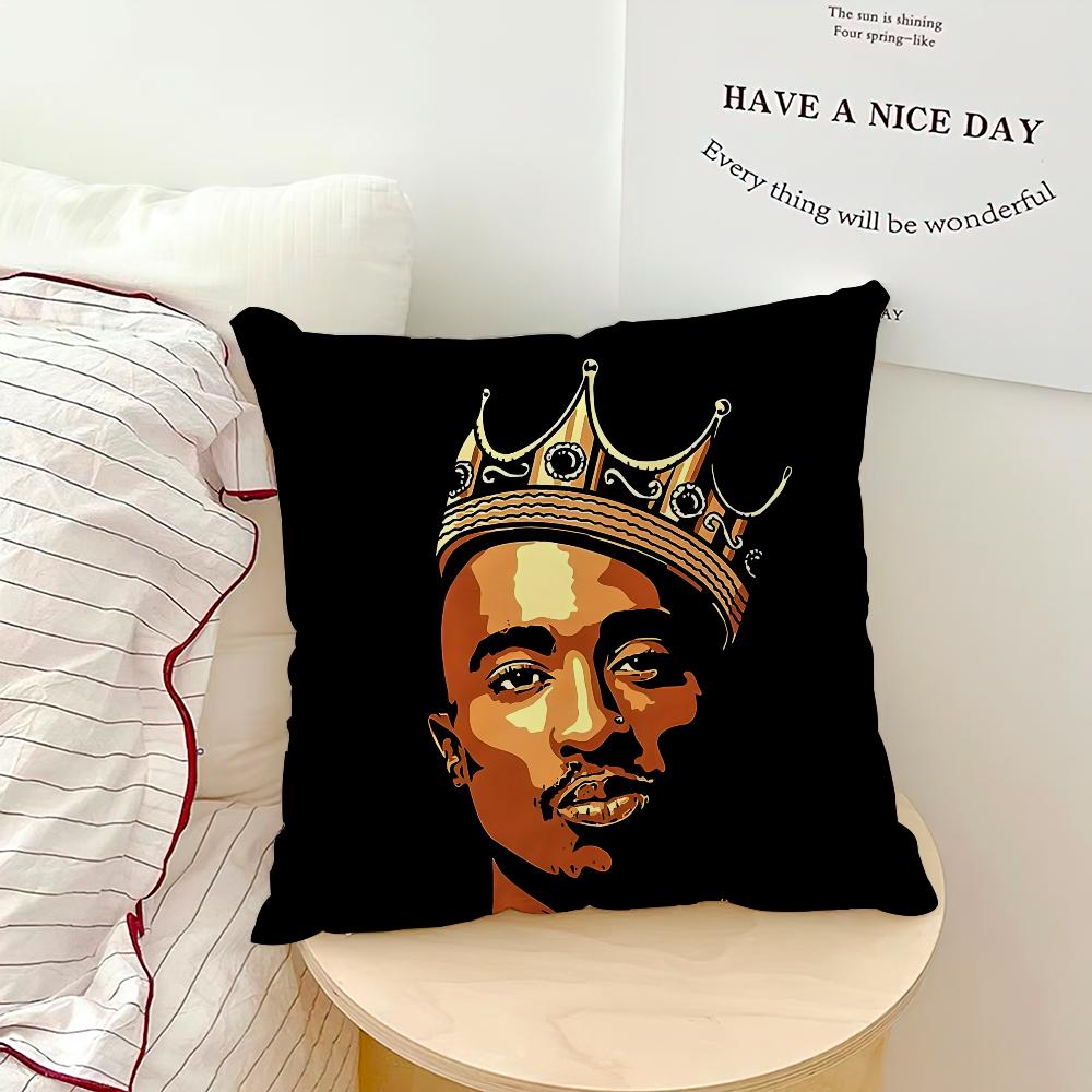 Америка Рэпер 2PAC Тупак Шакур Наволочка Диван Гостиная Спальня Изголовье Спинка Подушка Квадратная Подушка Время Сна