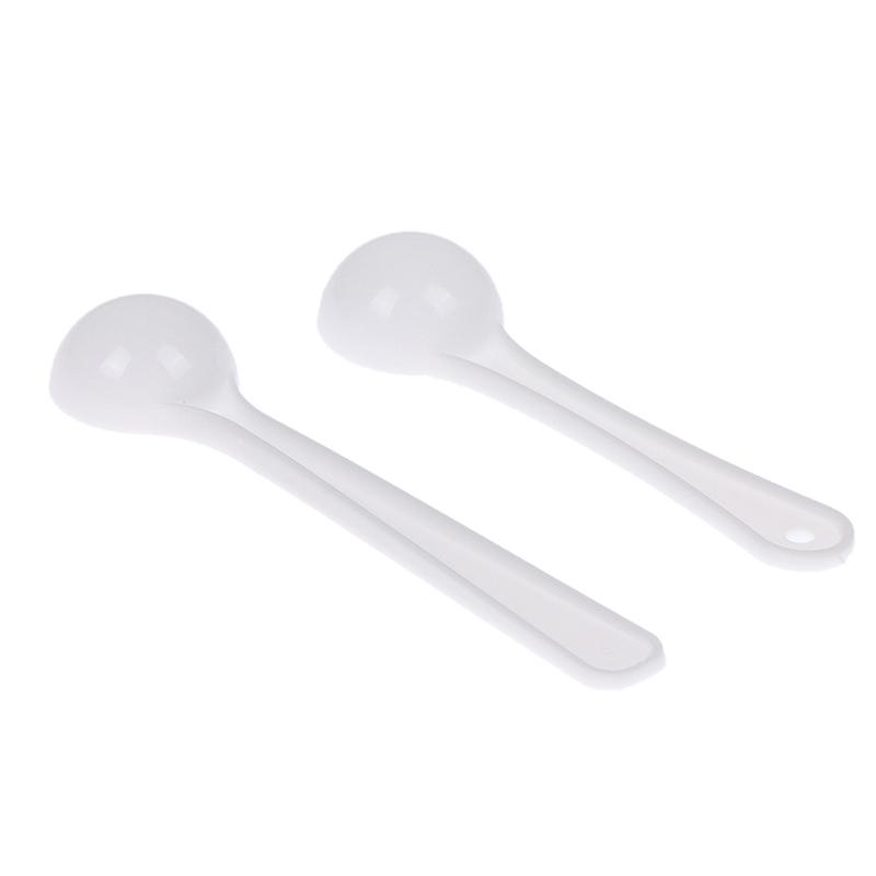 20Pcs Powder Spoon White Measuring Spoon Plastic Small Spoon