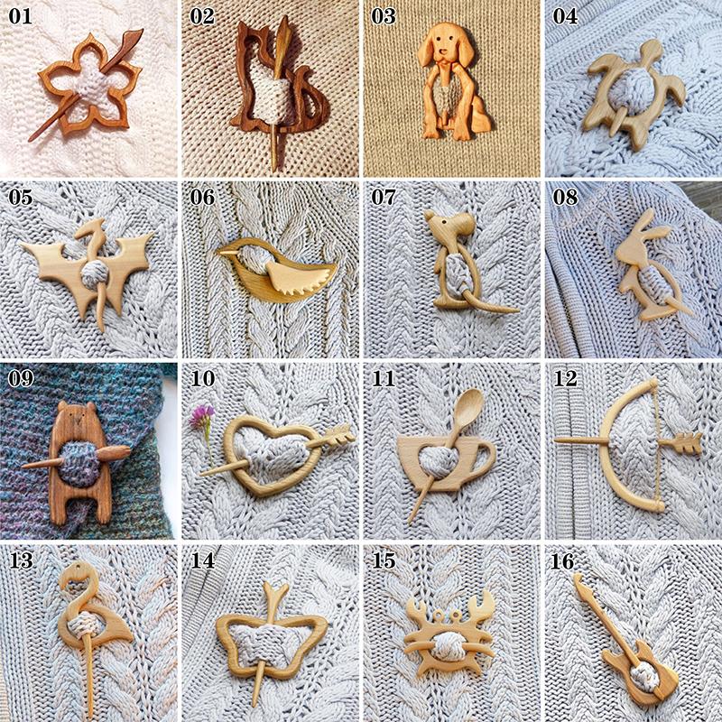 25 стилей, застежка, заколка для шали, брошь, булавка с деревянным рисунком животного, сделай сам, забавное милое ремесло
