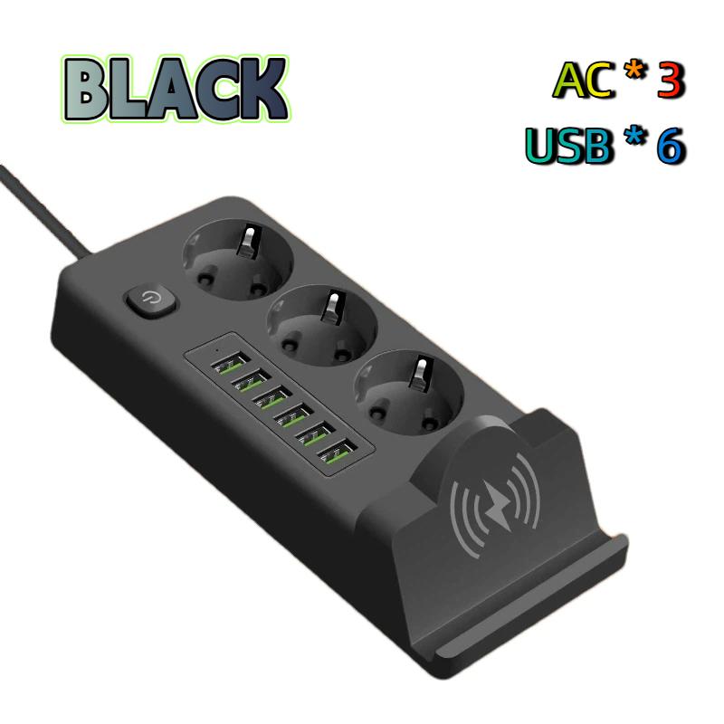 EU To EU Power Station – Multi-Outlet USB PD Strip with Built-in Charging Pad