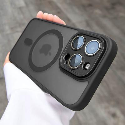 Магнитный Беспроводной Заряд Прозрачный Матовый Чехол для iPhone 15 14 13 12 Pro Max Plus Magsafe Защита Всего Объектива Жесткая Задняя Крышка