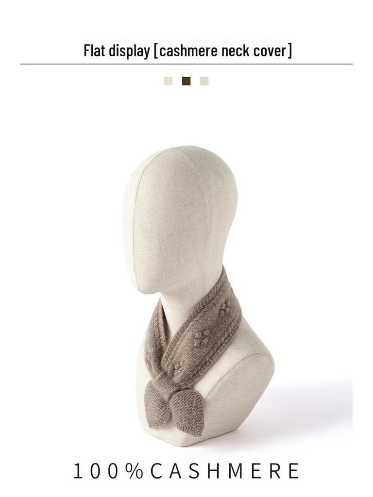 2024 Autumn/Winter Women's Bow Tie Twisted Flower Cashmere Knit Scarf