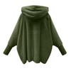 Women's Fashion Loose Retro Warm Solid Color Long Sleeve Hooded Loose Plush Fleece Jacket Women