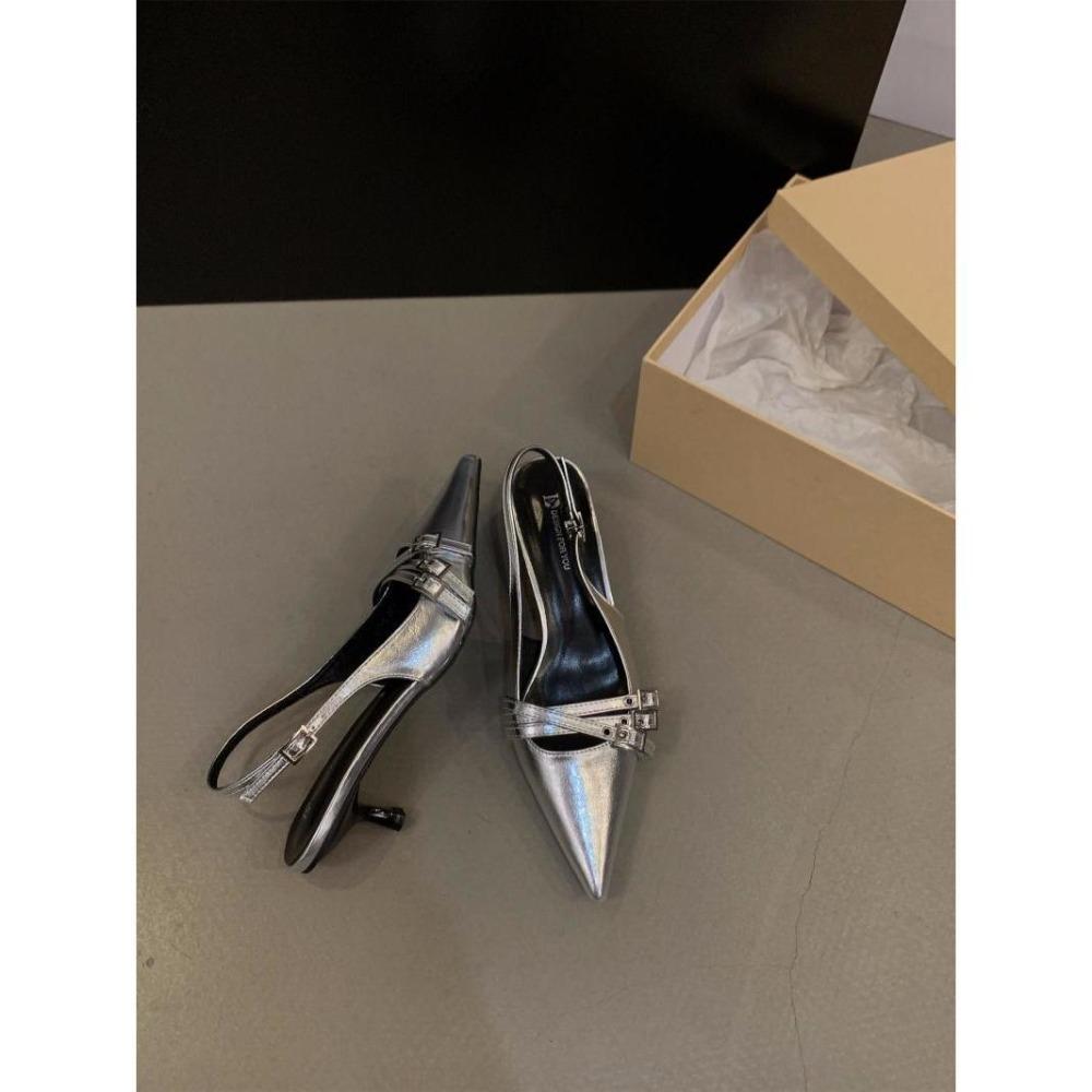 Туфли-лодочки с острым носком на мелком каблуке, женская обувь на каблуке, женские модные туфли с босоножками, новые туфли на среднем каблуке для женщин, обувь-мюли