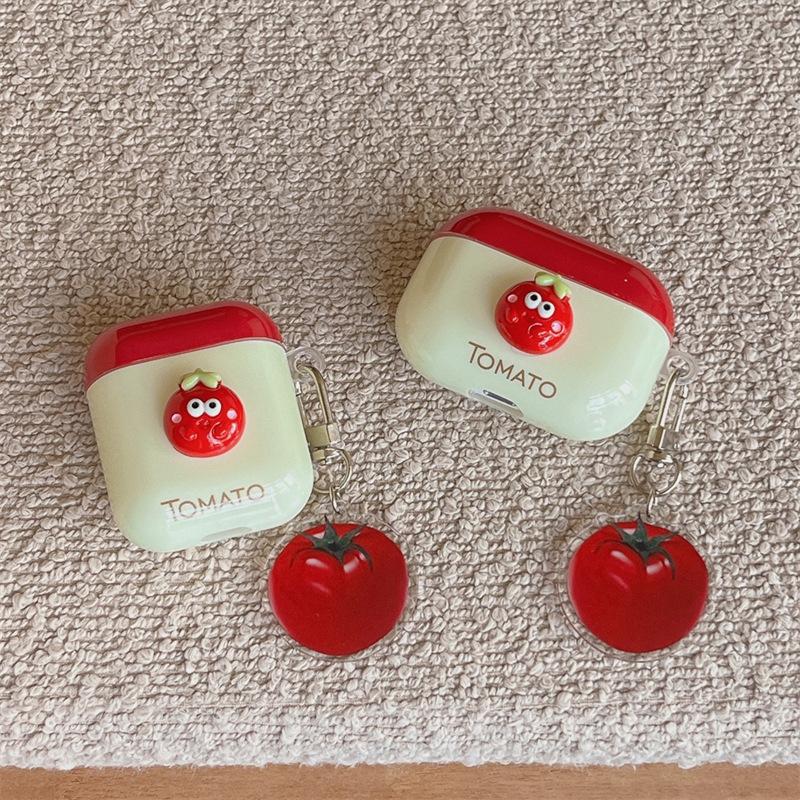 Stereoscopic tomato expression for AirPods 1 generation protective case cute 1st generation pro1 apple bluetooth headset case
