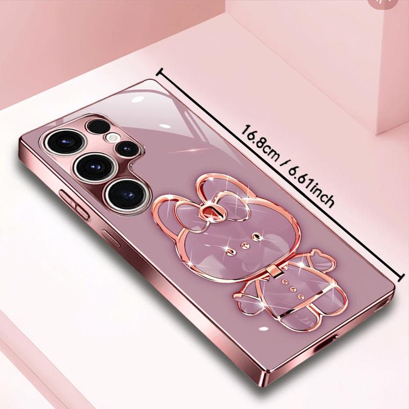 Sparkling Glitter Bunny phone case s26 ultra case glass mobile phones for Samsung Galaxy S26 S25 S24 S23 S22 FE Ultra Plus