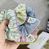 Cream Striped Hair Ring Female Sweet Bear Mori Cute Scrunchie High Elastic Hair Accesssories