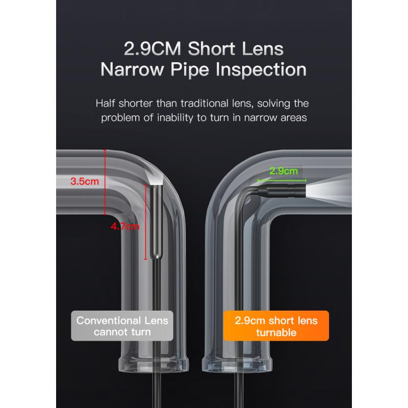 Промышленная эндоскопическая камера, 4,3-дюймовый IPS-экран, IP67, водонепроницаемый HD1080P, объектив 8 мм, камера для проверки канализации, бороскоп для автомобиля
