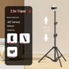 2.1m Photography & Video Tripod with Light Stand for Desktop or Floor Use