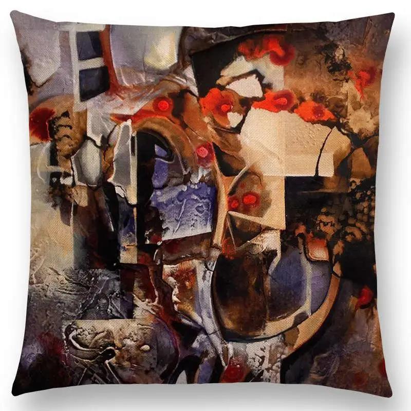 Новый d Печать Великолепная Абстрактная Живопись Таинственный Вихрь Геометрия Скульптура Наволочка для Подушки Автомобиль Диван Декоративная Наволочка