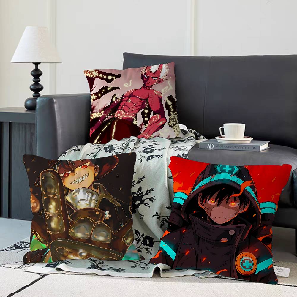 Anime F-Fire-Force Pillow Case Removable Washable Cushion Cover – All-Season Soft Linen