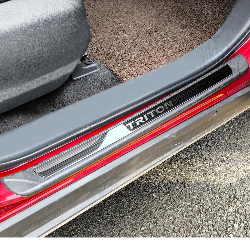 Car For Mitsubishi Triton 2024 2025 Accessories Door Sill Threshold Protector Trim Auto Scuff Plate Pedal Styling Stickers