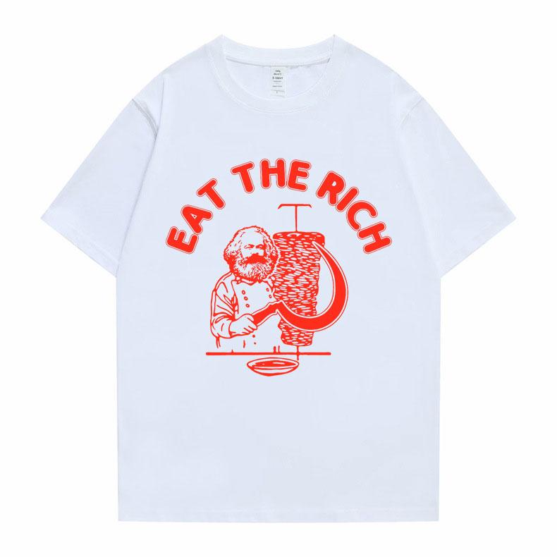 Eat The Rich Kebab Printed Men Tshirt 2026 Spring summer Outdoor Street Casual Fashion Fun Design Y2K Personality Pure Cotton