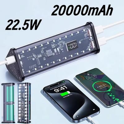 Прозрачный корпус 6*18650 кейс для повербанка 22.5W быстрая зарядка LED Type C + двойной USB порт коробка для хранения батарей для iPhone Samsung