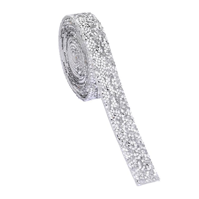 Лидер продаж, 1 рулон 3 ярдов, смоляная наклейка с бриллиантами, блестящая наклейка со стразами, самоклеящаяся наклейка со стразами