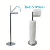Rust-Proof Stainless Steel Paper Roll Stand Single Pole Floor Standing Paper Dispenser  Bedroom