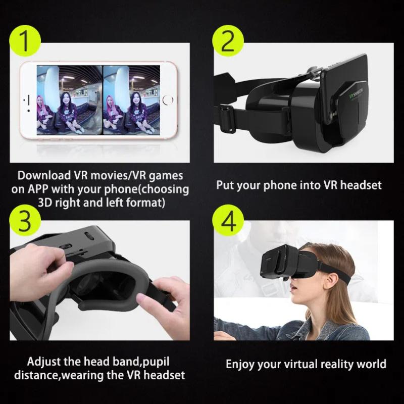 3D VR Игровые Очки, Панорамный VR Бокс для Ношения на Голове, для Смартфонов 4,7-7,0 Дюймов
