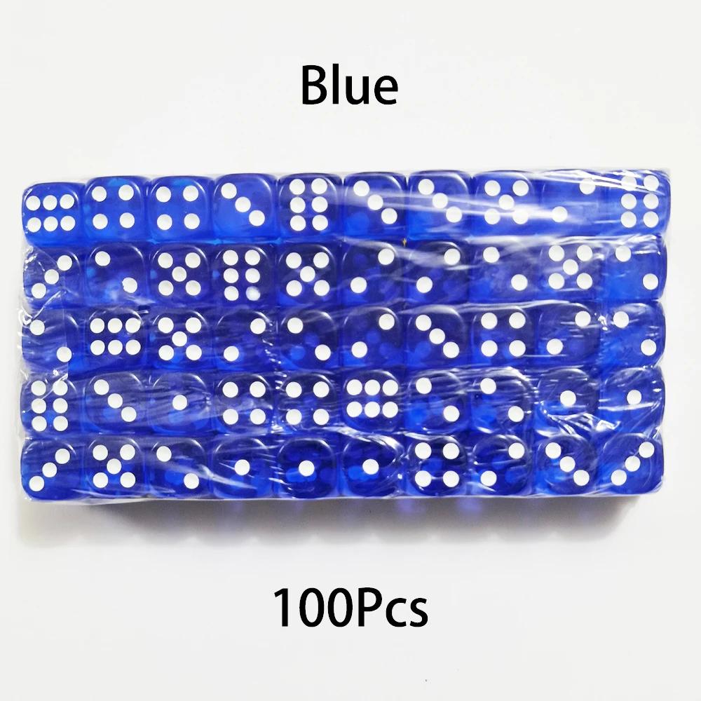 D6 игральные кости 12 мм 6-сторонние многоцветные прозрачные акриловые игральные кости с закругленными краями для настольной игры Drink Party DND