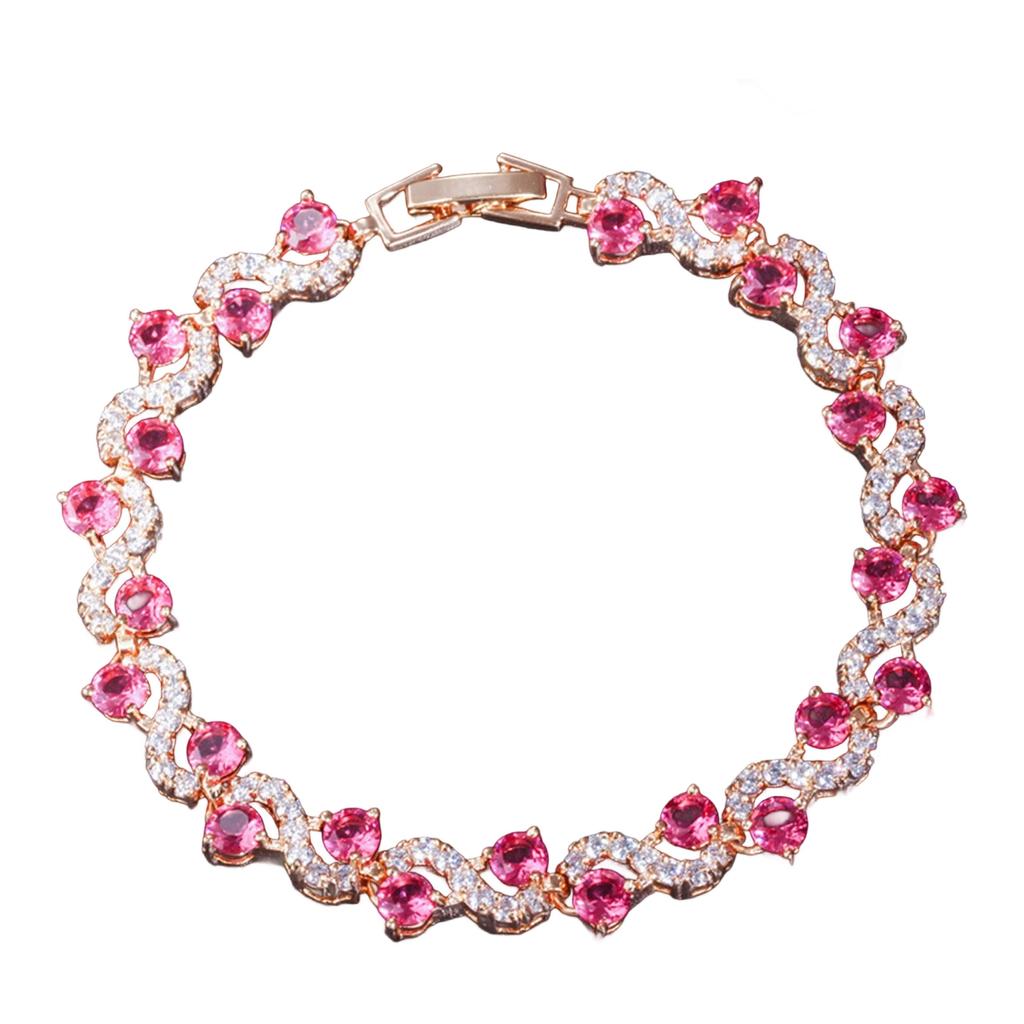 Элегантный теннисный браслет с круглыми камнями из кубического циркония для женщин, браслет из имитированных бриллиантов, аксессуары для вечеринок