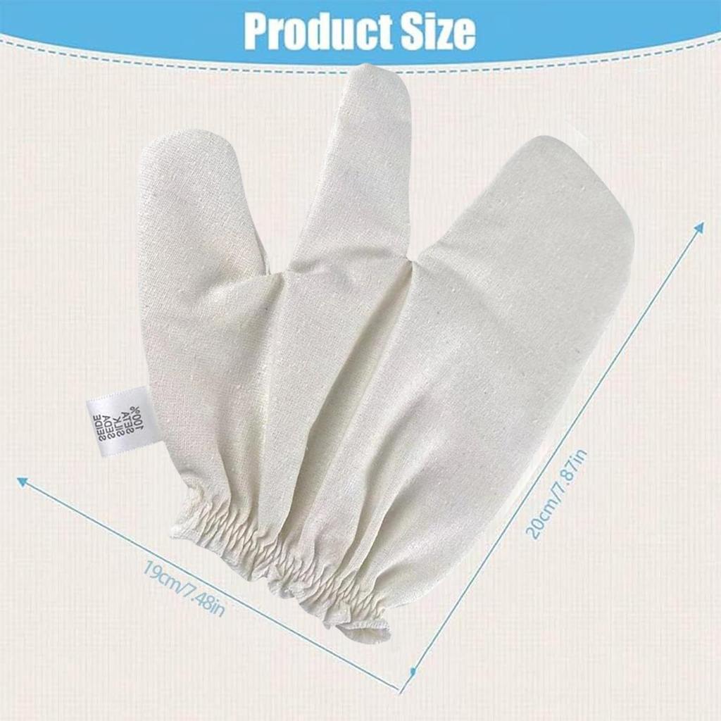 Garshana Raw Silk Massage Gloves Exfoliating And Non-slip Eco-friendly Durable Gloves Self-Massage Reusable Tool Treatments