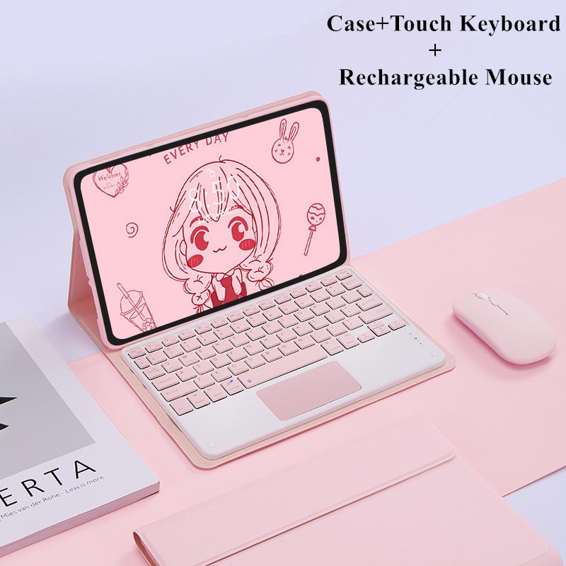 Кожаный чехол с Bluetooth-клавиатурой для Xiaomi Pad 5 6 Pro Redmi Pad SE 11 дюймов 2023 10,6, беспроводная клавиатура и мышь, силиконовый противоударный защитный чехол