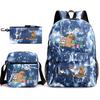 New Kapibara Student School Bag Fashion Popular Backpack Shoulder Bag Pencil Bag Three-piece Set