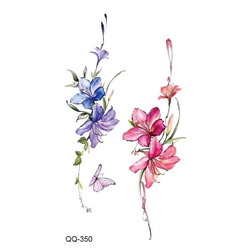 Маленькая водонепроницаемая временная татуировка-наклейка, цветные перья, цветы, листья, планета, луна, женский боди-арт, запястье, шея, поддельные татуировки для мужчин