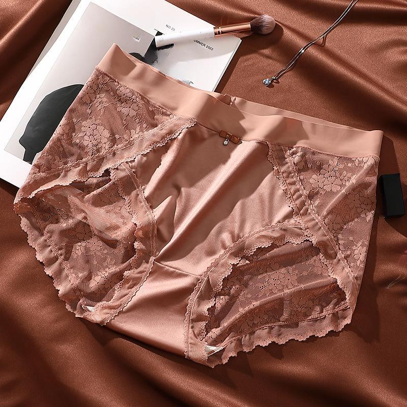 Large Size Briefs Light Luxury Women's Underwear Sexy Lace Jacquard Panties Breathable Crotch Underpants for Women