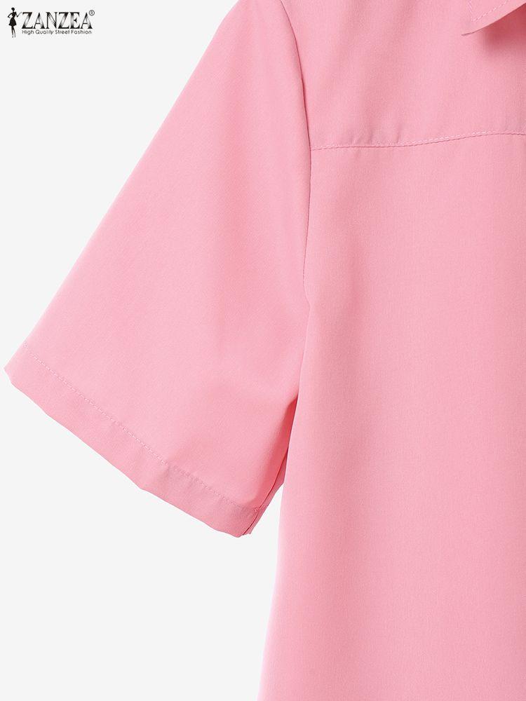 ZANZEA Женские блузки с коротким рукавом и юбки, летние комплекты из двух частей