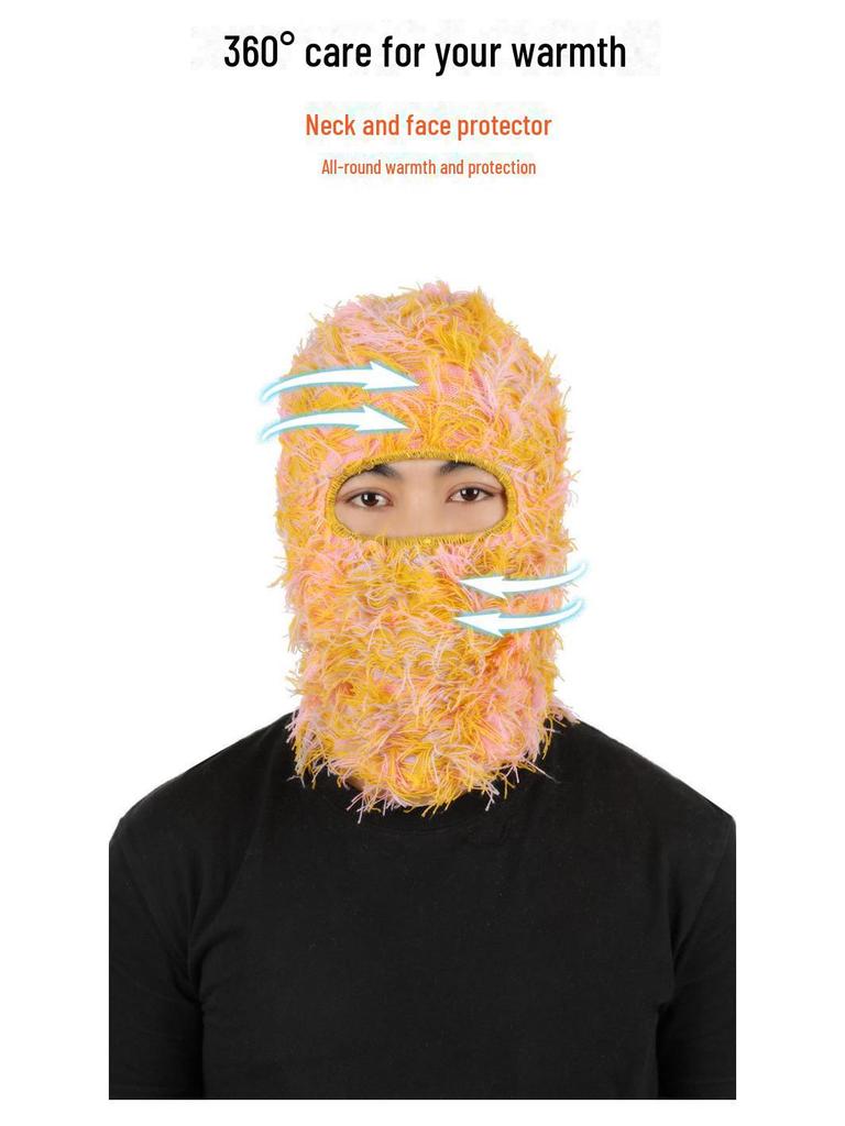 Ruidong Camouflage Woolen Ski Mask Balaclava - Warm Knitted Outdoor Sports Headgear