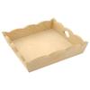 Square Wooden Tray with Wavy Edges 19 X 19 X 4 Cm